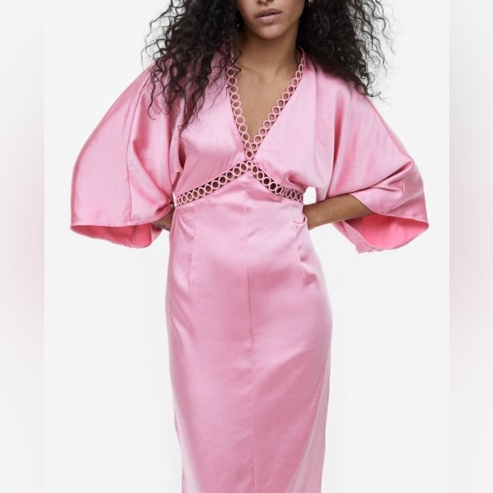 H&M Pink Satin Dress New - Picture 3 of 10